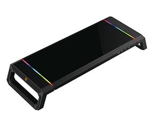Conceptronic THORNE01B Ergo - Soporte de Escritorio para Videojuegos (4 Puertos USB 2.0), Color Negro