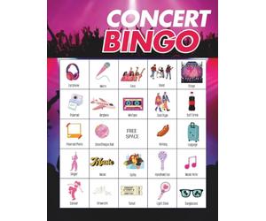 Concert Bingo Game: Perfect for Concert themed party, Music Festival, Fan Event Goodie Bag Fillers, Tour Tailgating