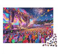 Concert Party 1000 Piezas Puzzle Reciclado Music Festival Senior Puzzles Family Gaming Time Props Juego de Fiesta Props para Adultos and Age 10 Up 70x50cm/1000pcs