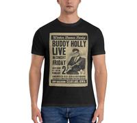 Concert-Poster-T-Shirt-Men-Buddy-Holly-A-Rock-Singer-Leisure-Cotton-Tees-O-Neck-Short