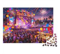 Concert Puzzles 1000 Pieza Recycled RioJaneiro Music Festival Puzzle para Adultoos Accesorios de Juego Puzzle Imposiblemente Difícil y Desafiante Fun Game 52x38cm/1000pcs