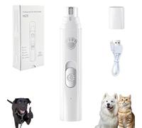 Concertchop Dog Nail Grinder, Concertchop Nail Trimmer, 3 Grinding Modes & 2 Levels, Smart Led Pet Grinder, Diamond Grinding Wheel,for Home,Pets,Cats,Dogs (White)