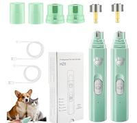 Concertchop Dog Nail Grinder, Concertchop Nail Trimmer, Diamond Grinding Wheel, 3 Grinding Modes & 2 Levels, USB Rechargeable, For All Dogs & Cats, Pet Paws Grooming Smoothing Tool (Green*2pcs)