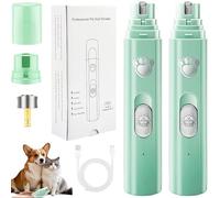 Concertchop Dog Nail Grinder, Concertchop Nail Trimmer, Pet Paws Grooming Smoothing Tool, 3 Grinding Modes & 2 Levels, Ultra-Quiet Operation, USB Rechargeable, for All Dogs & Cats (Green*2)