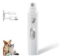 Concertchop Dog Nail Grinder, Low-Noise Electric Nail Trimmer with 3 Grinding Modes & 2 Speed Levels, USB Rechargeable Pet Grooming Tool for Dogs & Cats (White)
