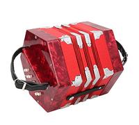 Concertina Accordion Concertina Portátil, Concertina Instrumento Musical Profesional Acordeón de Piano de Mano para Adultos Estudiantes Principiantes Performance (Rojo)