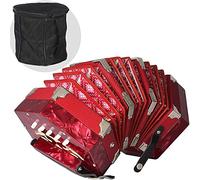Concertina De Acordeón Profesional Con 20 Botones, Con Bolsa De Transporte Y Correa De Mano Ajustable, For Práctica Diaria En Escenario (Color : Red)