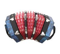 Concertina de botones Sustvita 20 diseñada para aspirantes a músicos y profesionales, un instrumento musical anglo portátil con su propia bolsa de transporte (Blue)