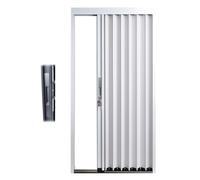 Concertina Puerta Corredera De Acordeón Con Cerradura, Marco De Aluminio For Puerta, Cocina, Ducha, Baño, Grande, 24 26 28 30 32 36 40 42 50 60 70 Pulgadas(White,W28in/71cm-h78in/200cm)