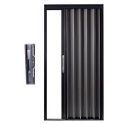 Concertina Puerta Corredera De Acordeón Con Cerradura, Marco De Aluminio For Puerta, Cocina, Ducha, Baño, Grande, 24 26 28 30 32 36 40 42 50 60 70 Pulgadas(Black,W42in/106cm-h78in/200cm)