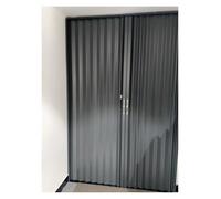 Concertina - Puerta plegable separadora de ambientes, aluminio de metal impermeable con cerradura y kit, ideal para interiores y cocina abierta y separación de espacios