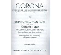 Concerto F major: after the Brandenburg concerto no 4. 32. BWV 1057. 2 treble recorders, harpsichord (B.c.) and string orchestra. Jeu de parties solistes.