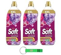 Concetrato Sogni di Passione - Suavizante concentrado (3 unidades, tamaño XXL, 95 lavados, 2 L, incluye llavero Beni Culinari gratuito)