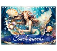 Conch queens (Wall Calendar 2026 DIN A4 landscape), CALVENDO 12 Month Wall Calendar: A year with enchanting mermaids and their treasure.