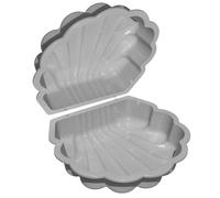 Concha de agua para arena, 2 piezas, concha de plástico con tapa (gris con estrellas de mar)