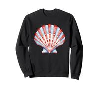 Concha marina a rayas rojas y azules Sudadera