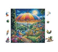 Concha Marina bajo el Paraguas Rompecabezas 100 Piezas Cartón para Toda La Familia Entretenimiento Casero Calmar La Mente Calidad Profesional Detalle De Regalo 28x28cm