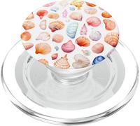 Conchas Coloridas en Estilo Acuarela, Concha de Playa PopSockets PopGrip para MagSafe