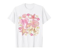 Conchas de estrella de mar pastel margaritas corazones y lazos lindo verano Camiseta