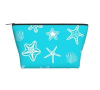 Conchas Estrellas De Mar Azul, Bolsa de artículos de tocador Bolsa de Maquillaje Bolsa de cosméticos Bolsa de artículos de tocador de Viaje portátil