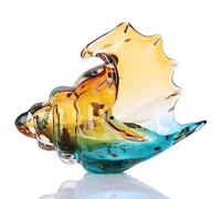 Conchas grandes. Hand Blown Glass Conch Statue Glass Art Figurine Home Decor with Sea Shells Glass Art Statue Bookcase Decoration