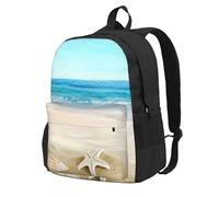 Conchas marinas Arena,Mochila con bolsillos, mochila informal para el día a día, resistente al agua, ideal para la escuela, viajes