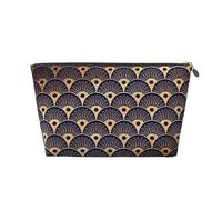 Conchas marinas Art Déco Azul Dorado y Azul Marino, Bolsa de artículos de tocador Bolsa de Maquillaje Bolsa de cosméticos Bolsa de artículos de tocador de Viaje portátil