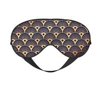 Conchas marinas Art Déco azul dorado y azul marino, Cubreojos completos Antifaz bloqueador de luz Antifaz para dormir Antifaz suave con los ojos vendados Noche