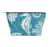 Conchas Marinas Caballito De Mar Coral, Bolsa de artículos de tocador Bolsa de Maquillaje Bolsa de cosméticos Bolsa de artículos de tocador de Viaje portátil