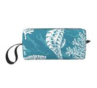 Conchas Marinas Caballito De Mar Coral, Bolsa de Maquillaje Bolsa de cosméticos Bolsa de artículos de tocador de Viaje portátil Bolsa de Maquillaje
