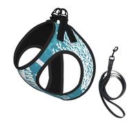 Conchas Marinas, Caballito de mar y Coral,Arnés para Mascotas, arnés Reflectante Ajustable para Perros,L