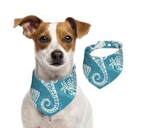 Conchas Marinas, Caballito de mar y Coral,Pañuelos de algodón para Perros, Bufandas Ajustables para Mascotas,L