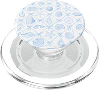 Conchas Marinas costeras, Estrellas de mar y Lazos en Azul Claro PopSockets PopGrip para MagSafe