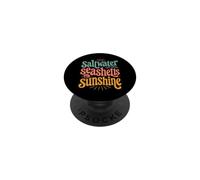 Conchas Marinas de Agua Salada Sunshine Retro Seashell Summer PopSockets PopGrip Adhesivo