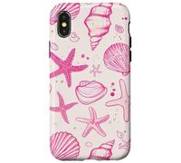 Conchas marinas de estrellas de mar lindas conchas costeras en verano rosa Carcasa para iPhone X/XS