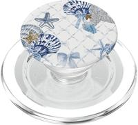Conchas Marinas, Estrellas de mar, Lazos Azules, Preppy Star, Coastal Summer PopSockets PopGrip para MagSafe