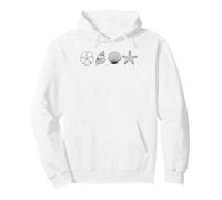 Conchas y Estrellas de mar Ocean Beach Arte Minimalista Sudadera con Capucha