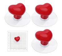 CONCHLERY 4 botones de reglas de cerámica y goma con forma de corazón, color rojo, 6 x 3,4 cm, guías antideslizantes para costura, patchwork y manualidades