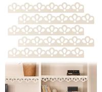 CONCHLERY Molduras de madera con diseño floral, 20 unidades, sin tratar, en forma de arco, cornsilk, 40 x 5,5 x 0,25 cm, para manualidades y decoración del hogar