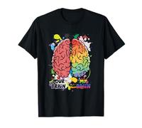 Conciencia autismo Colorido Cerebro Puzzle Cinta Tolerancia Camiseta