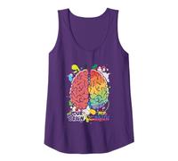 Conciencia autismo Colorido Cerebro Puzzle Cinta Tolerancia Camiseta sin Mangas