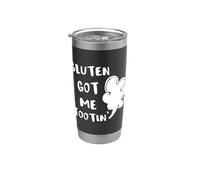 Conciencia celíaca Gluten Got Me Tootin Sin gluten Vaso térmico de acero inoxidable de doble pared
