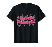 Conciencia de corazones rosados de princesa diabética Camiseta