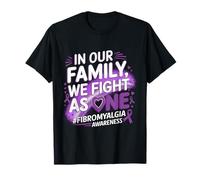 Conciencia de la fibromialgia que luchamos como una cinta púrpura Camiseta