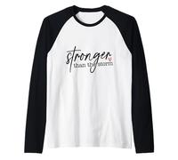 Conciencia de Salud Mental más Fuerte Que la tormenta Camiseta Manga Raglan