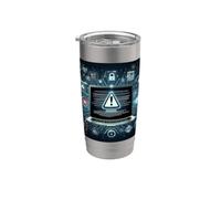 Conciencia de seguridad cibernética para sobrevivientes de phishing Manténgase alerta Vaso térmico de acero inoxidable de doble pared