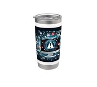 Conciencia de seguridad cibernética para sobrevivientes de phishing Manténgase alerta Vaso térmico de acero inoxidable de doble pared