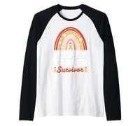Conciencia del Arco Iris de la Cinta Naranja sobreviviente del cáncer de riñón Camiseta Manga Raglan
