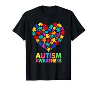 Conciencia del Autismo corazón Colorido Rompecabezas Piezas Hombres Mujeres niños Camiseta
