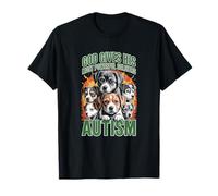 Conciencia del Autismo | Dios Autismo Amante de los Perros Estilo Bootleg Camiseta